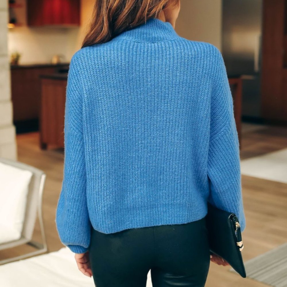 ANGELA Ribbed Mock Neck Sweater - Picture 8 of 8